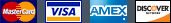 Master Card, Visa, American Express, Discover